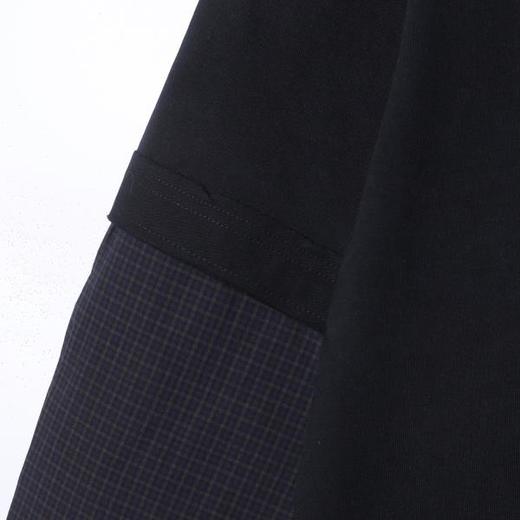 M5201SDSA男士秋冬新款痞帅男装潮牌袖子拼接圆领长袖T恤简约百搭舒适 商品图3