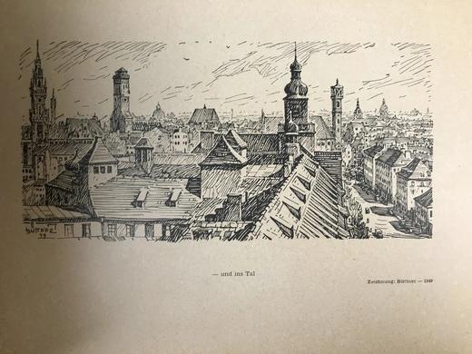 【德语】约20世纪中早期 欧洲城市建筑风光手稿画集 漆布精装大16开 商品图4