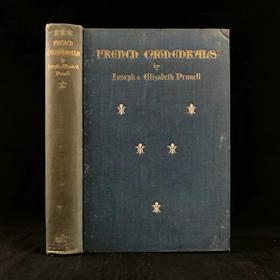 1909年 法国宗教建筑图集 183幅插图 漆布精装16开