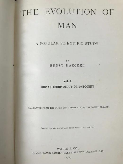 1923年 人类进化的科学研究（全2卷合订本） 408幅版画插图 漆布精装大32开 商品图2
