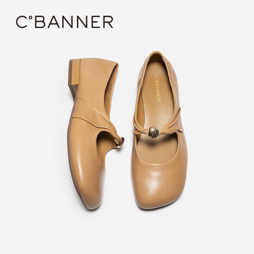 【静音系列】千百度低跟玛丽珍鞋女2026春季新款羊皮浅口平底单鞋A26189703 商品图4