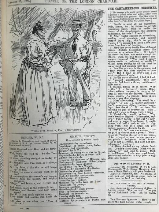 含中国内容！1896年7~12月 英国讽刺漫画杂志《笨拙》 数百幅插图 漆布精装16开 商品图7