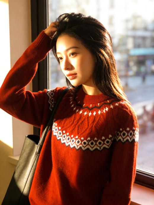 定位织费尔岛100%绵羊毛毛衣 商品图4