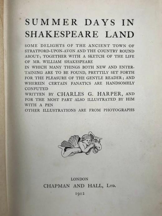 1912年 莎士比亚故乡的夏日 数十幅插图 布面精装大32开 商品图3