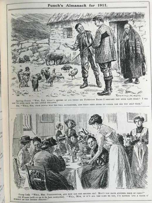 1911年1-6月 英国讽刺漫画杂志《笨拙》 数百幅插图 漆布精装16开 商品图14