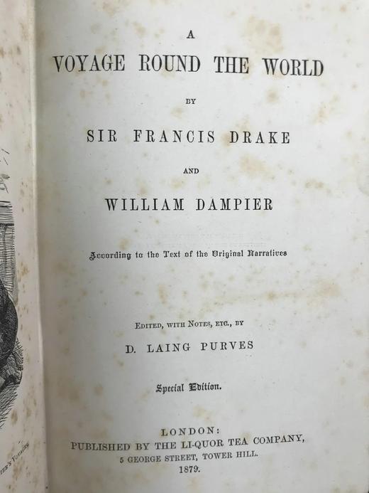 1879年 德雷克与丹彼尔《环球航行记》 2幅插图 漆布精装32开 商品图4