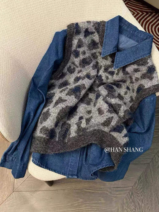 豹纹牛仔两件套 商品图2