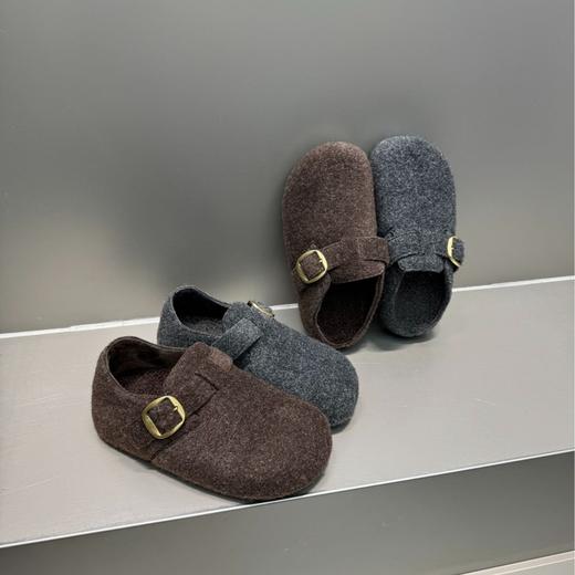 毛毛鞋！复古一脚蹬懒人加绒保暖乐福鞋！2026内增高厚底勃肯鞋博肯棉鞋女 商品图1