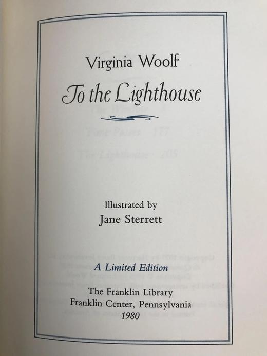 限量版！弗吉尼亚・伍尔夫《到灯塔去》 配插图 富兰克林图书馆豪华皮装本 商品图2