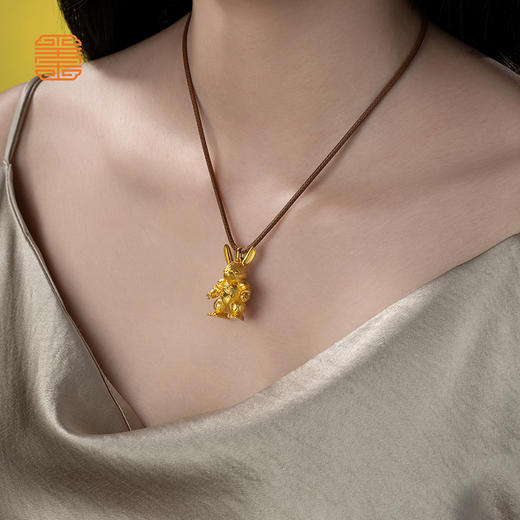 玺匠金铺《足金生肖机甲之兔》足金9999 吊坠项链生日礼物 商品图6