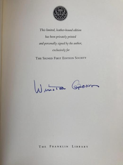 签名首版！温斯顿・格鲁姆《阿甘与伙伴们》富兰克林图书馆豪华皮装本 商品图2