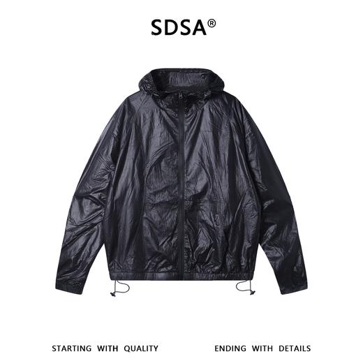 25208SDSA秋冬新款痞帅男装褶皱下摆松紧设计拉链立领连帽夹克外套百搭 商品图1
