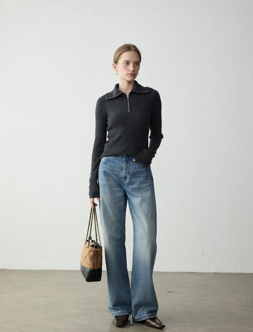 水洗阔腿牛仔裤（马吉拉同款） 商品图0