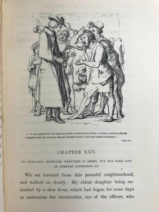 1896年 戈德史密斯《威克菲尔德牧师》 32幅插图 漆布精装32开 商品图3