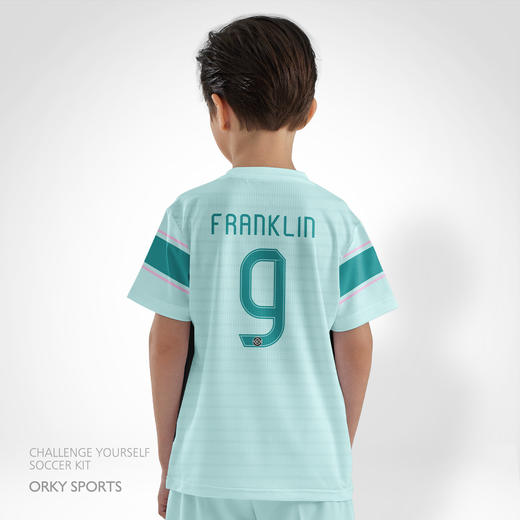 orky沃恺儿童足球服套装男童定制小学生比赛队服幼儿园团购足球衣 商品图1