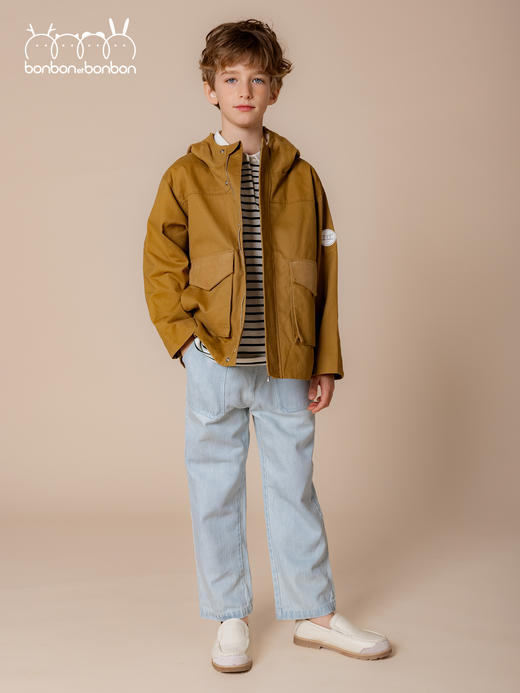 卡其连帽风衣夹克外套 商品图0