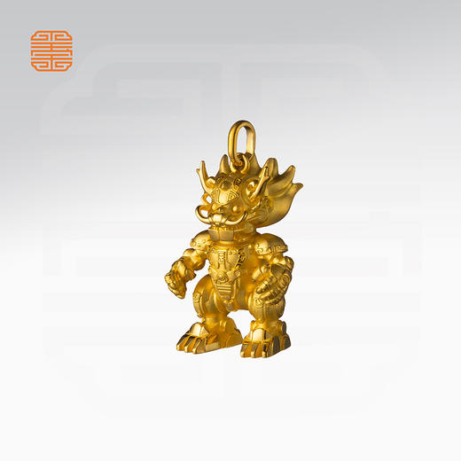 玺匠金铺《足金生肖机甲之龙》足金9999 吊坠项链生日礼物 商品图2