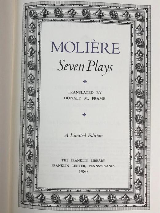 限量版！含藏书票 莫里哀《莫里哀七部剧作》 配插图 富兰克林图书馆豪华皮装本 商品图3