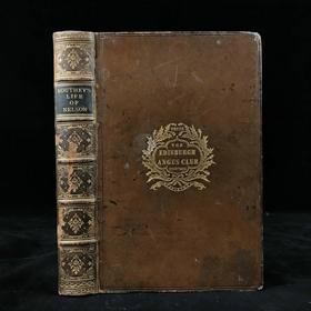 1877年 罗伯特·骚赛《纳尔逊勋爵传》 12幅版画插图 全真皮精装大32开