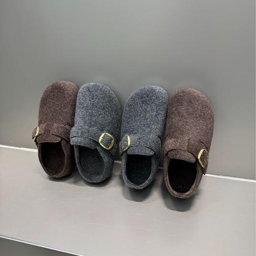 毛毛鞋！复古一脚蹬懒人加绒保暖乐福鞋！2026内增高厚底勃肯鞋博肯棉鞋女 商品图4