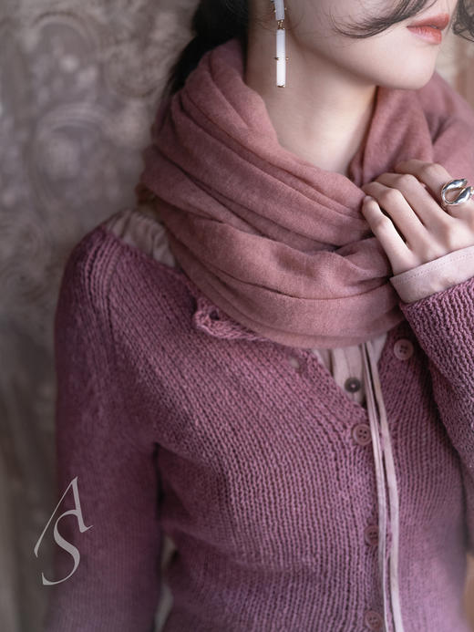 Cortana 26PS 烟熏玫瑰sylva丝棉麻针织开衫 商品图3