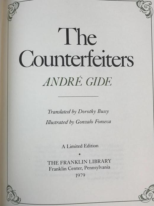 限量版！安德烈・纪德《伪币制造者》 配插图 富兰克林图书馆豪华皮装本 商品图2