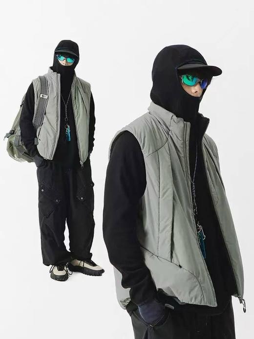 户外跑步防泼水多口袋立领工装耐磨坎肩保暖棉服马甲男女同款 商品图0
