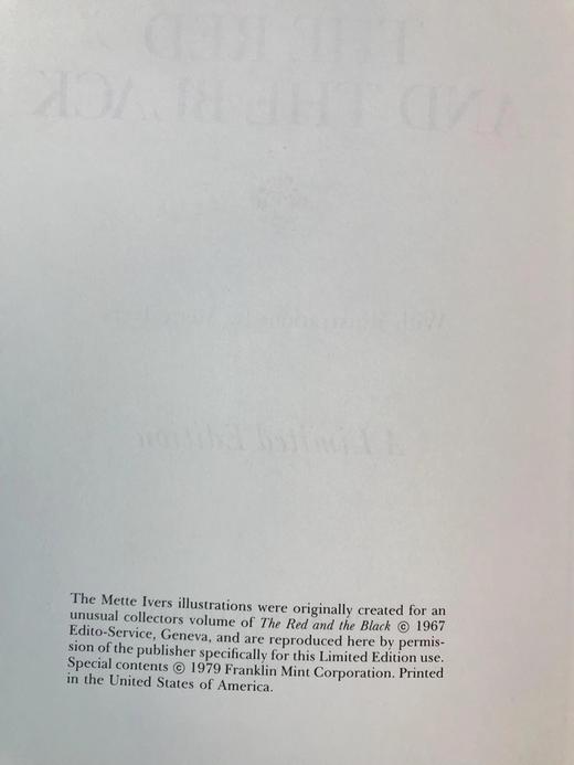 限量版！含藏书票 司汤达《红与黑》 配插图 富兰克林图书馆豪华皮装本 商品图4