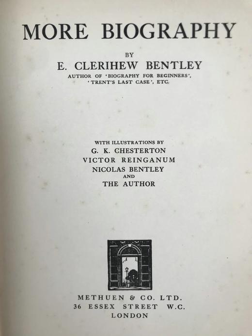 1929年 本特利《更多传记》 约25幅插图 布脊精装16开 商品图2