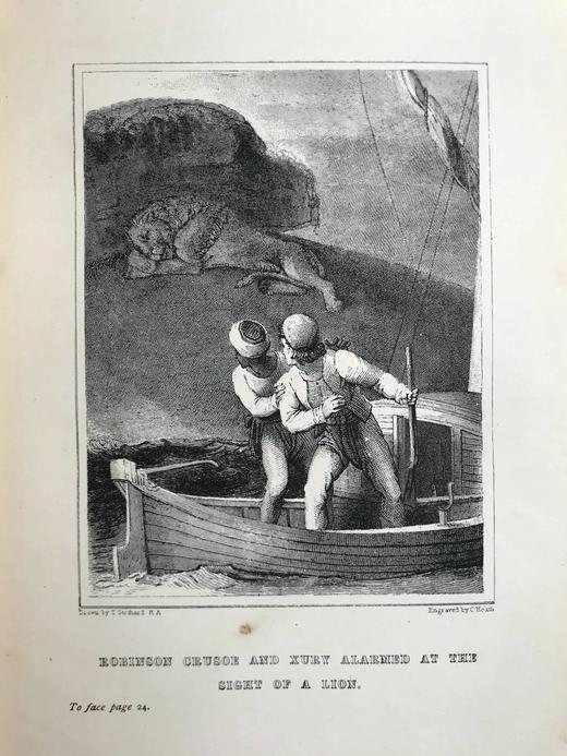 1899年 鲁宾逊漂流记 20幅版画插图 漆布精装大32开 商品图6