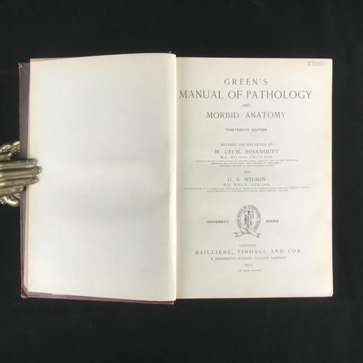 1923年 格林病理学与病理解剖学指南 配版画插图 漆布精装大32开 商品图3