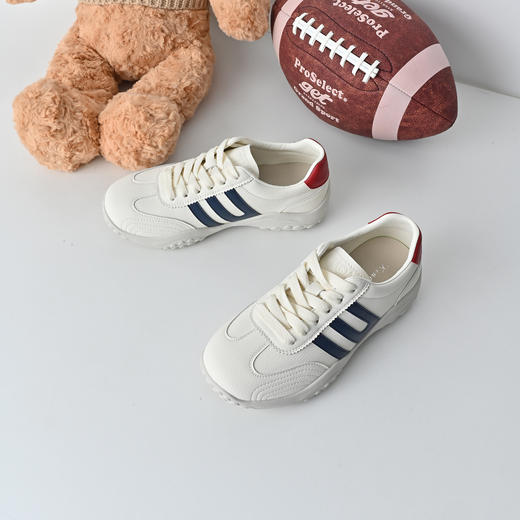 经典鲨2026年春季专柜新品牛皮革潮流拼色跑步休闲德训鞋女KW313-617031 商品图3