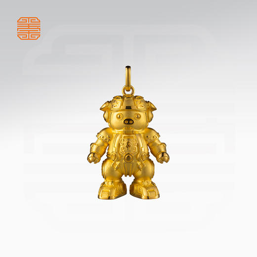 玺匠金铺《足金生肖机甲之猪》足金9999 吊坠项链生日礼物 商品图1