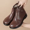 丁摩 头层牛皮雪地靴冬季新款保暖加绒复古厚底防滑软底马丁靴5ZF-7068 商品缩略图0
