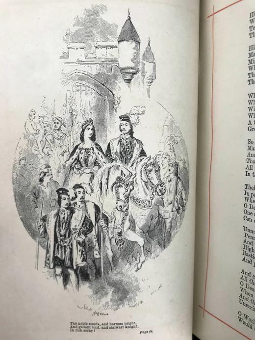 含纹章式藏书票，1880年 朗费罗诗集 配多幅插图 全真皮精装32开 商品图11