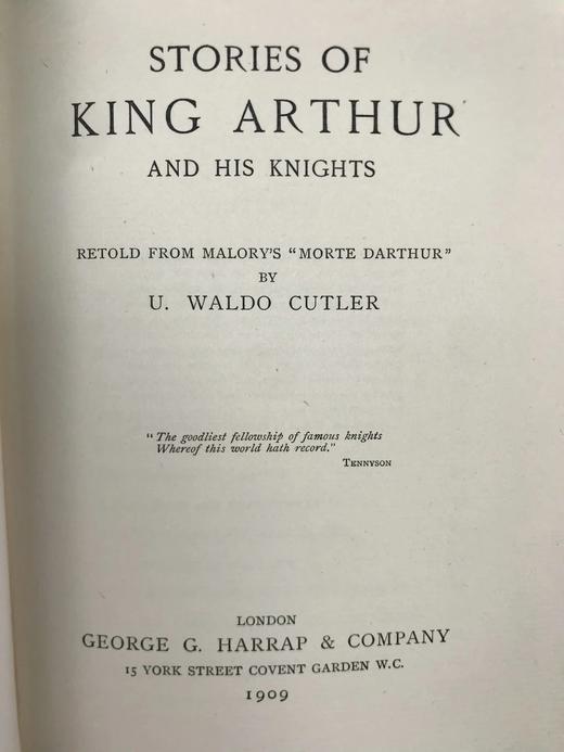 1909年 亚瑟王与圆桌骑士的故事 16幅插图 真皮脊精装32开 商品图3