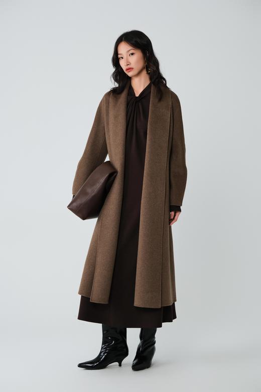 顶奢富婆战袍LP全手工制作进口绵羊毛山羊绒双面大衣 商品图4