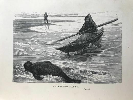 1899年 穿越格陵兰岛的冰原 12幅插图 漆布精装32开 商品图8