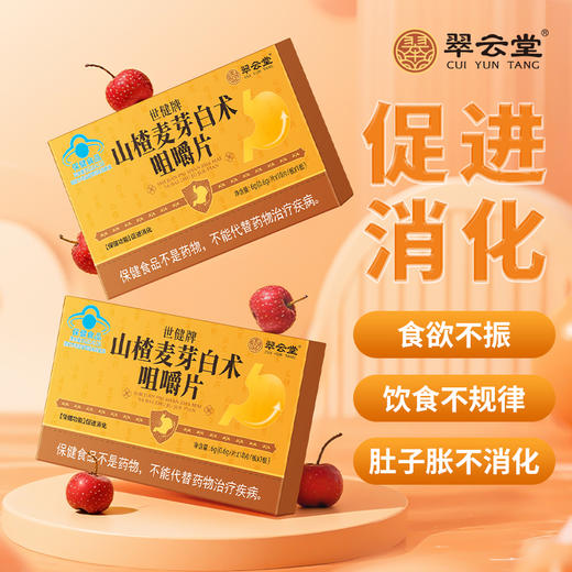 翠云堂山楂麦芽白术咀嚼片  10粒/盒 商品图0