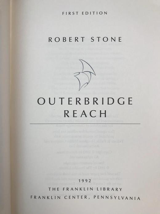 签名首版！罗伯特・斯通《奥特布里奇的延伸》 富兰克林图书馆豪华皮装本 商品图3