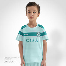 orky沃恺儿童足球服套装男童定制小学生比赛队服幼儿园团购足球衣