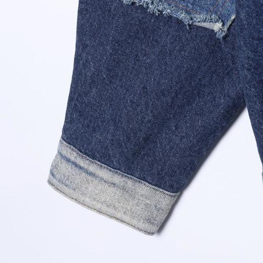 6501SDSA秋冬新款痞帅男装韩版时尚贴布撞色设计翻领牛仔夹克外套百搭 商品图4