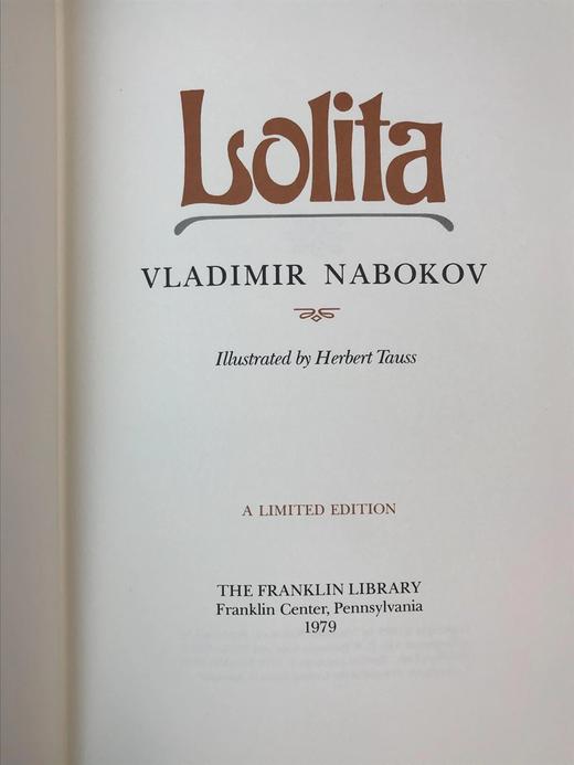 限量版！弗拉基米尔・纳博科夫《洛丽塔》 配插图 富兰克林图书馆豪华皮装本 商品图2
