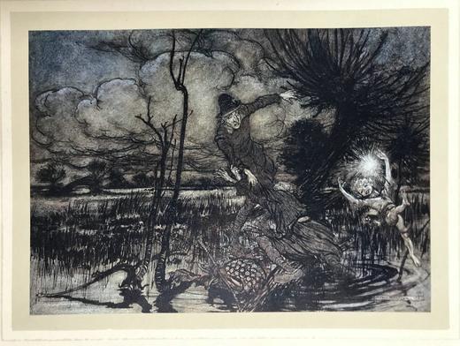 鬼才拉克姆40幅彩色手工贴图！1908年首版 莎士比亚《仲夏夜之梦》 漆布精装16开 商品图11