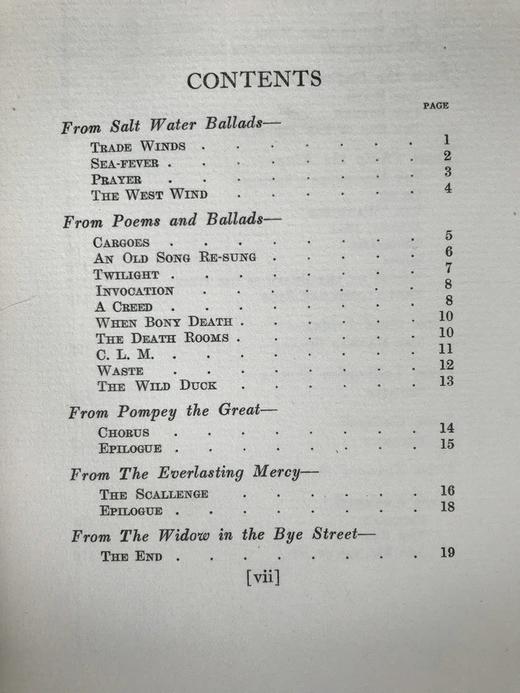 限量400册签名本 1923年 约翰·曼斯菲尔德诗集 布脊精装大32开 商品图5