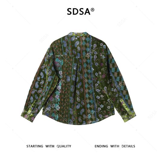 26CS06SDSA男士秋冬新款痞帅男装潮牌植绒植绒花卉立领长袖衬衫百搭休闲 商品图5