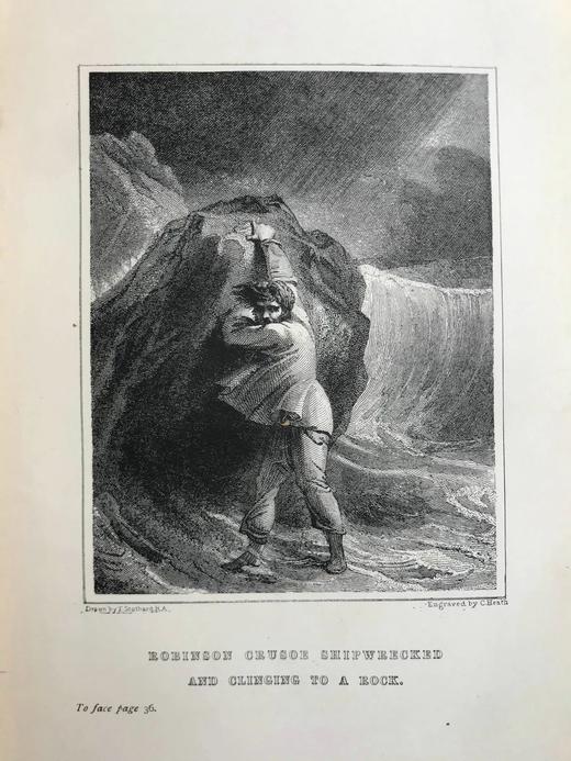 1899年 鲁宾逊漂流记 20幅版画插图 漆布精装大32开 商品图7