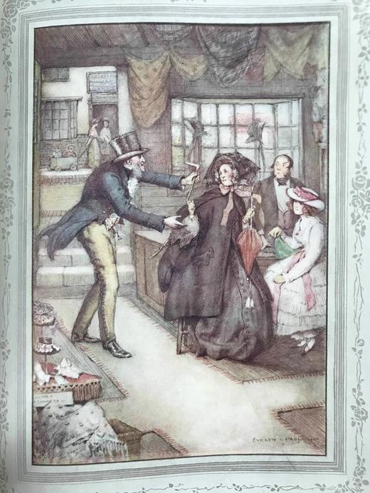 含一枚非常漂亮藏书票工坊特装本！约20世纪早期 盖斯凯尔夫人《克兰福德》 著名女艺术家伊夫林·保罗24幅彩色插图 全真皮精装32开 商品图12