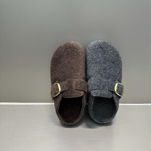 毛毛鞋！复古一脚蹬懒人加绒保暖乐福鞋！2026内增高厚底勃肯鞋博肯棉鞋女 商品图2