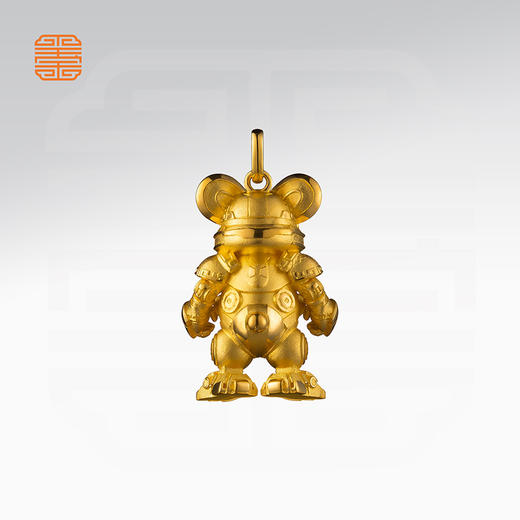 玺匠金铺《足金生肖机甲之鼠》足金9999 吊坠项链生日礼物 商品图3